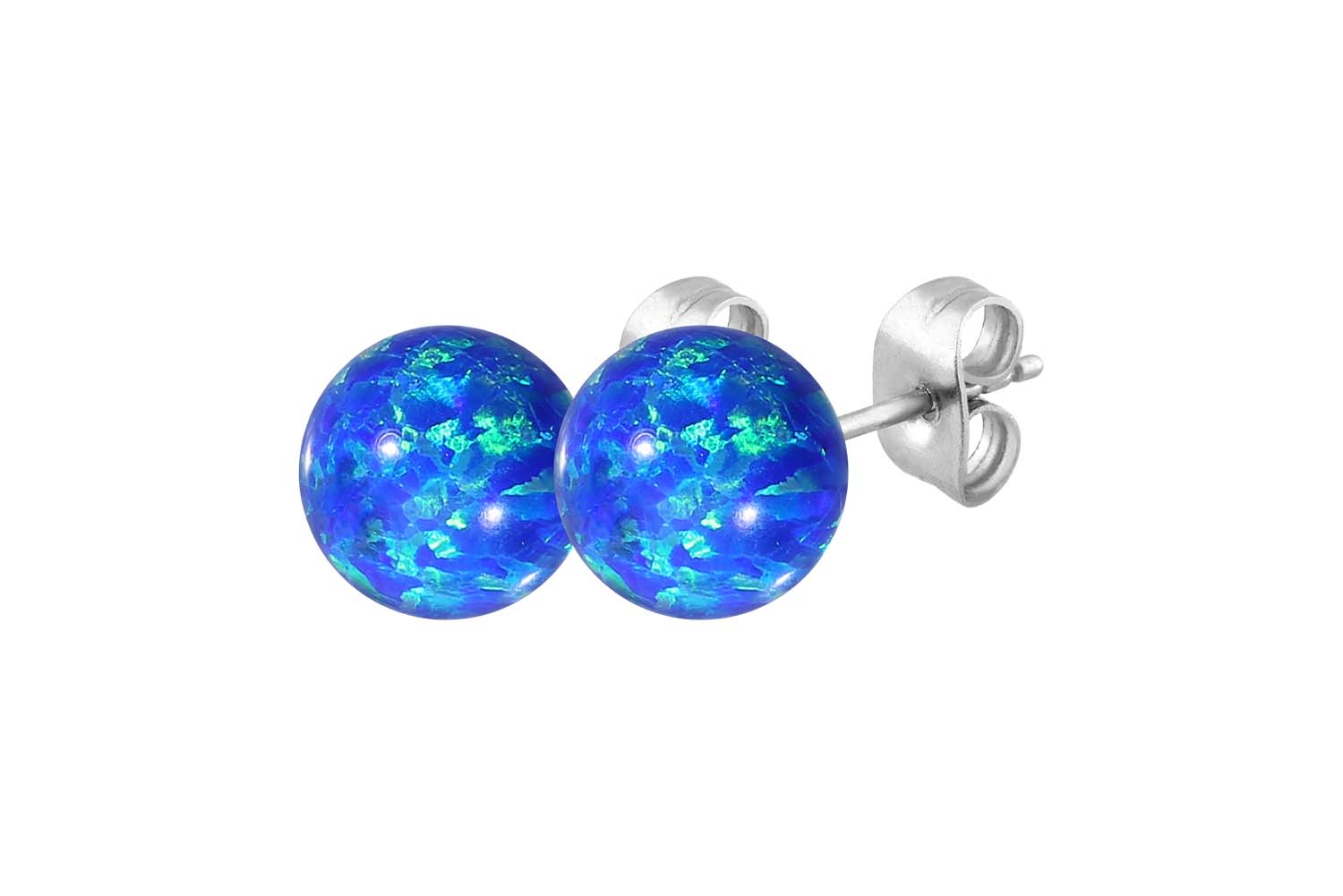 Chirurgenstahl Ohrstecker SYNTHETISCHER OPAL von Piercingline
